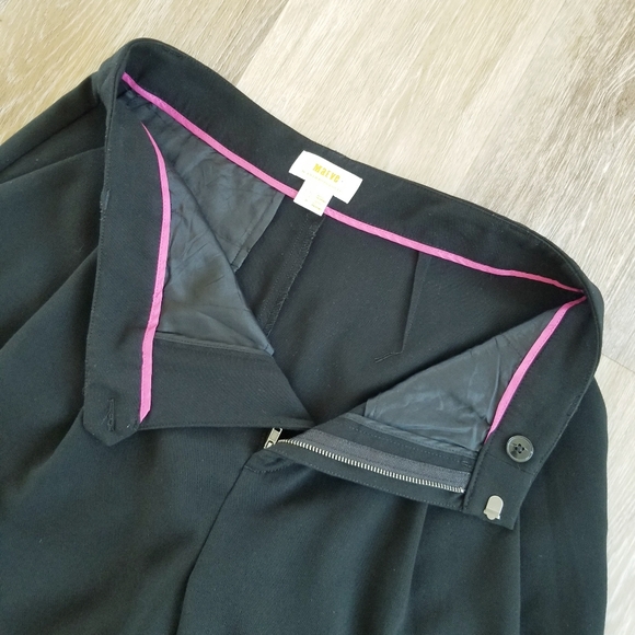 Maeve Anthropologie Avery High Rise High Waist Black Pleated Shorts Fluid Leg 6 - Picture 11 of 13